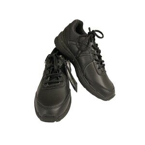 Reebok unisex size Men's 6.5 Women's 8.5 Black Leather lace up Work Shoes NWT